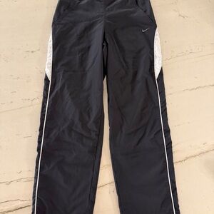 Nike Men’s Navy Black Athletic Wide Leg Dri-Fit Pants Size S Zipper Bottoms